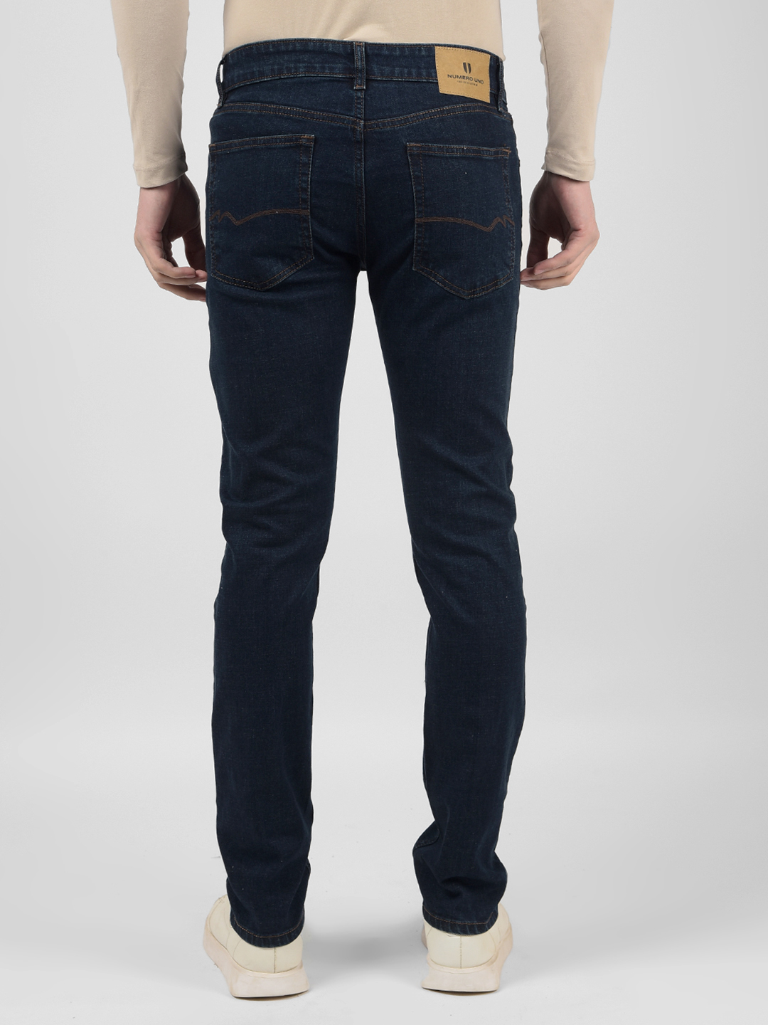 Numero Uno Men Solid Dark Blue Jeans